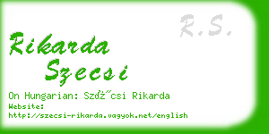 rikarda szecsi business card